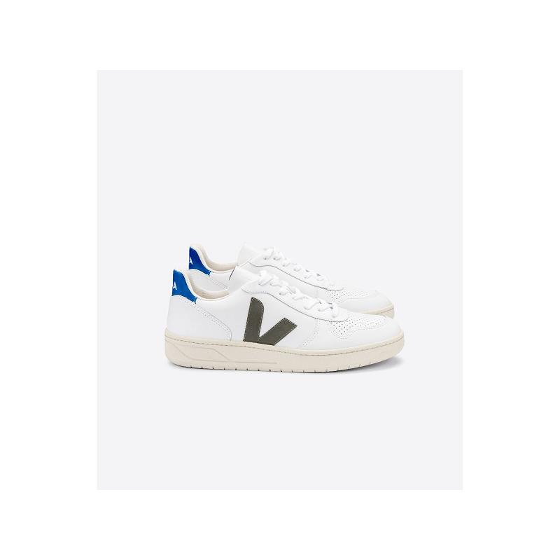 Zapatillas Veja Hombre Madrid - V-10 Tenis Blancas Kaki Cuero ES833847